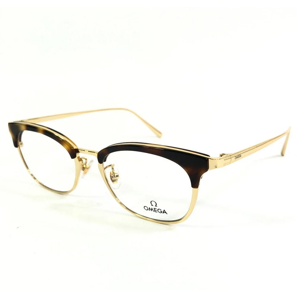 Omega Eyeglasses Frames OM5009-H 052 Tortoise Gold Cat Eye Full Rim 49-18-140